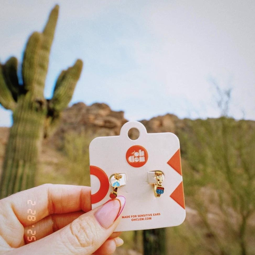 Arizona Desert 3D Huggie Hoop Earrings by Oh Clementine