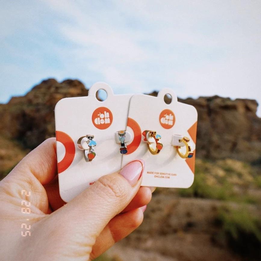 Arizona Desert 3D Huggie Hoop Earrings by Oh Clementine