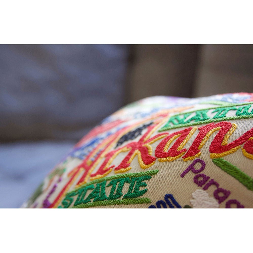 Arkansas Hand - Embroidered Pillow Pillows La Vie Bien Arkansas Hand - Embroidered Pillow
