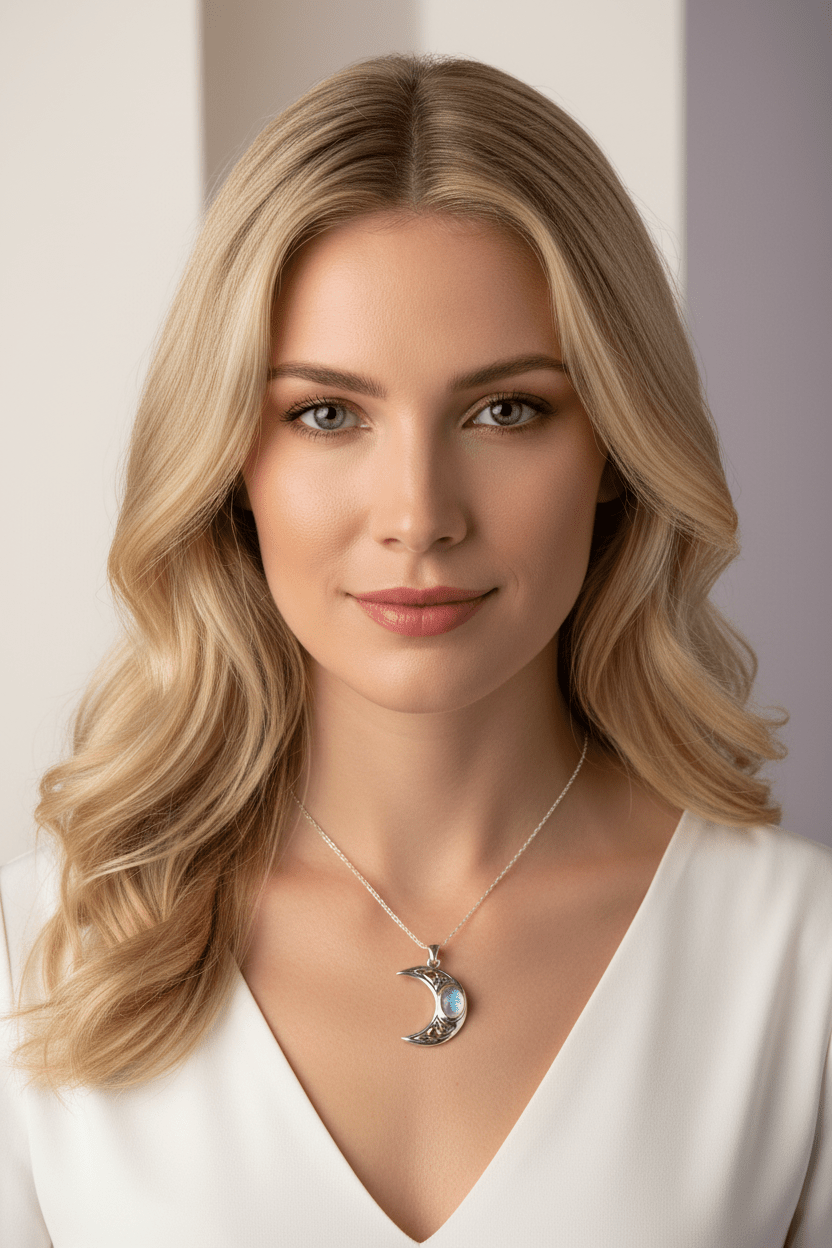 Arlynn Celtic Crescent Moon Necklace in Sterling Silver Pendant La Vie Bien Arlynn Celtic Crescent Moon Necklace in Sterling Silver