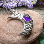 Arlynn Celtic Crescent Moon Necklace in Sterling Silver Pendant La Vie Bien Arlynn Celtic Crescent Moon Necklace in Sterling Silver