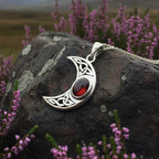 Arlynn Celtic Crescent Moon Necklace in Sterling Silver Pendant La Vie Bien Arlynn Celtic Crescent Moon Necklace in Sterling Silver