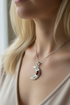 Arlynn Celtic Crescent Moon Necklace in Sterling Silver Pendant La Vie Bien Arlynn Celtic Crescent Moon Necklace in Sterling Silver