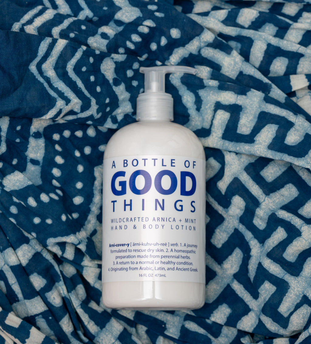 Arni•cover•y Arnica + Mint Lotion ~ 16 oz. BUTTERS & SALVES La Vie Bien Arni•cover•y Arnica + Mint Lotion ~ 16 oz.