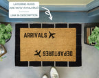Arrivals Departures Airplane Doormat by Nickel Designs Custom Doormats