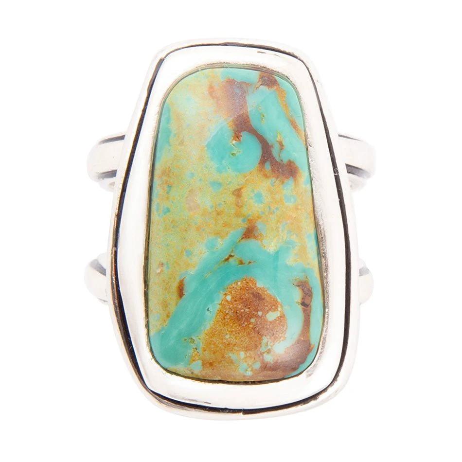 Art Blue Turquoise and Sterling Silver Statement Ring by Barse Jewelry