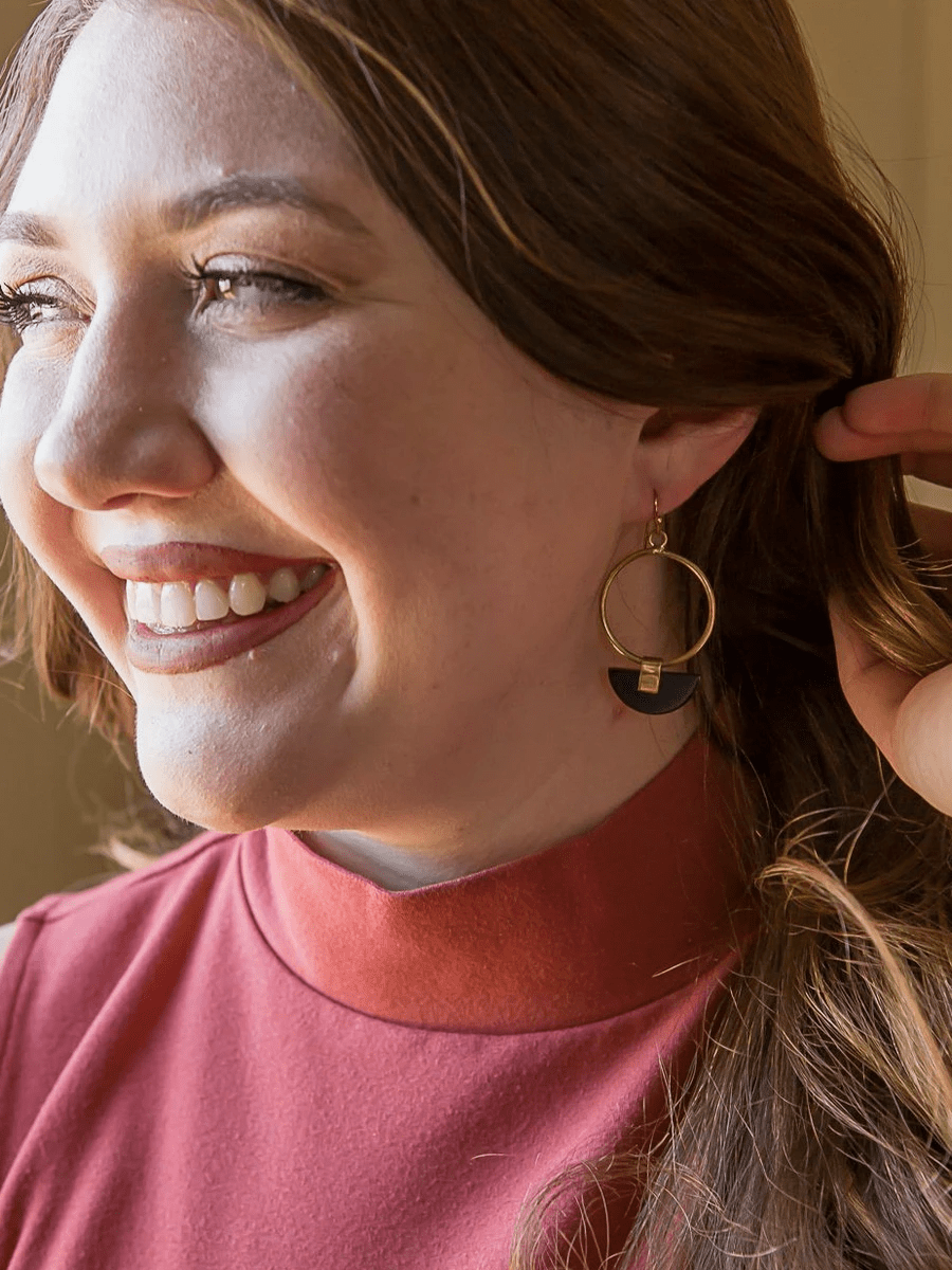 Art Deco Half Moon Earrings by Fair Anita
