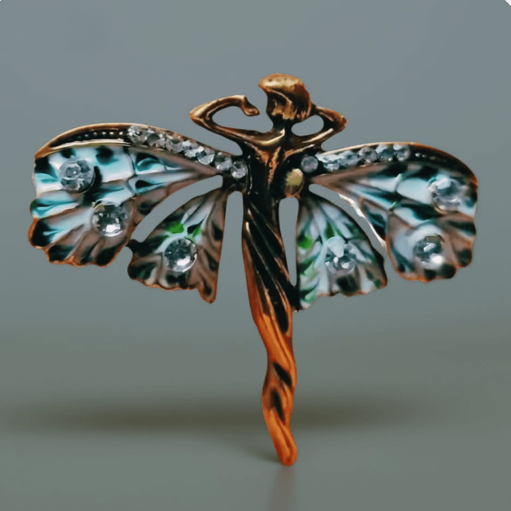 Art Nouveau Fairy Brooch | Vintage Enchanted Fairytale Pin 1.8" x 1.6" Brooches & Lapel Pins La Vie Bien Art Nouveau Fairy Brooch | Vintage Enchanted Fairytale Pin 1.8" x 1.6"