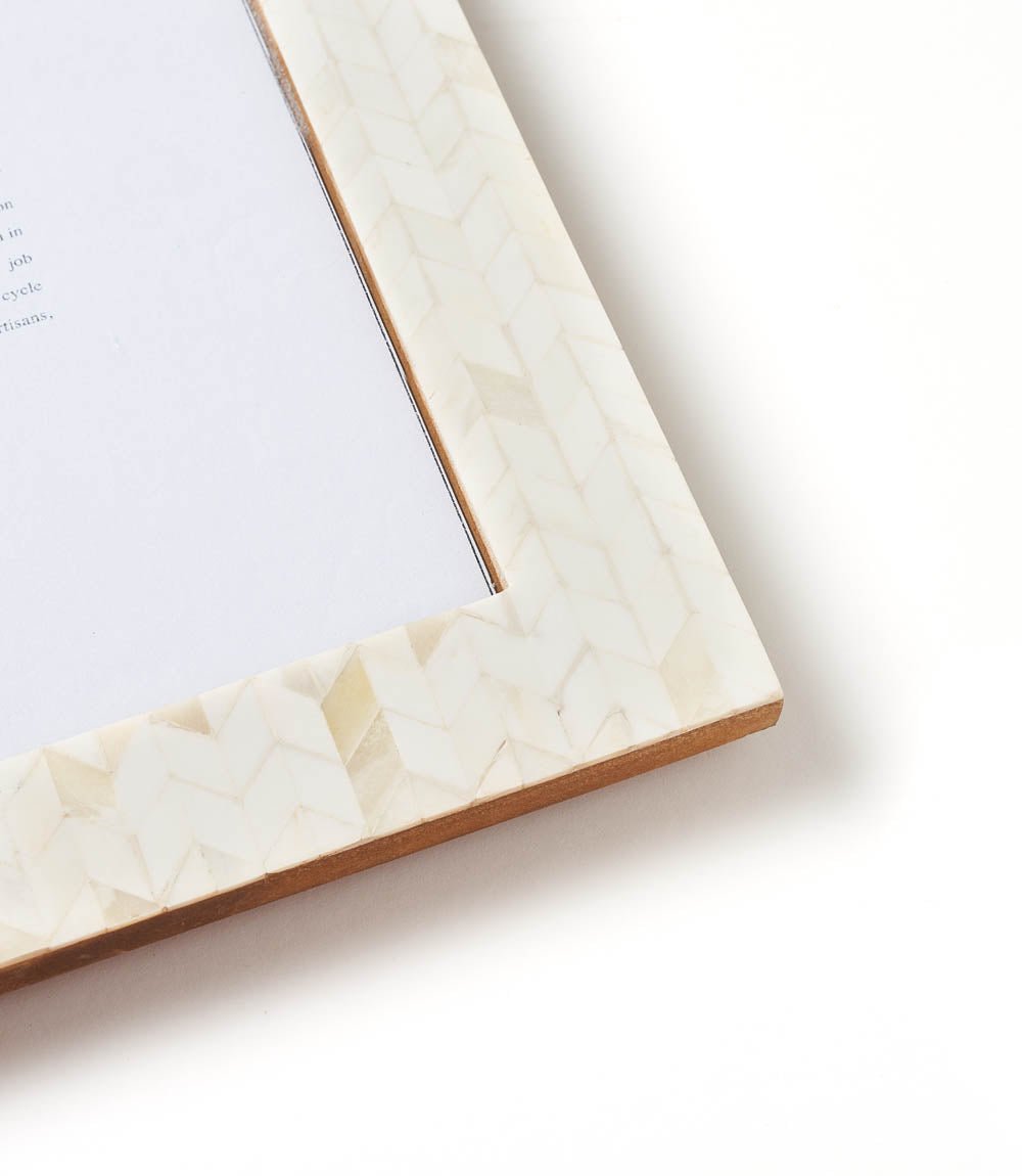 Artemis 8x10 Picture Frame - Carved Bone HME stock line La Vie Bien Artemis 8x10 Picture Frame - Carved Bone