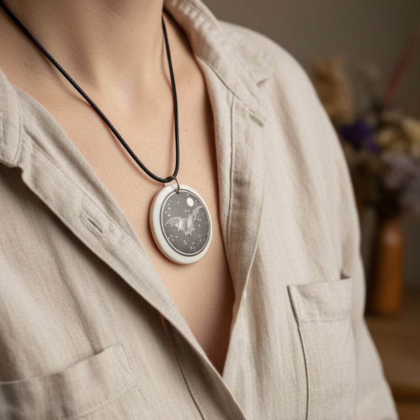 Artisan Brown Bat Necklace - Handmade in the U.S.A. Pendant La Vie Bien Artisan Brown Bat Necklace - Handmade in the U.S.A.