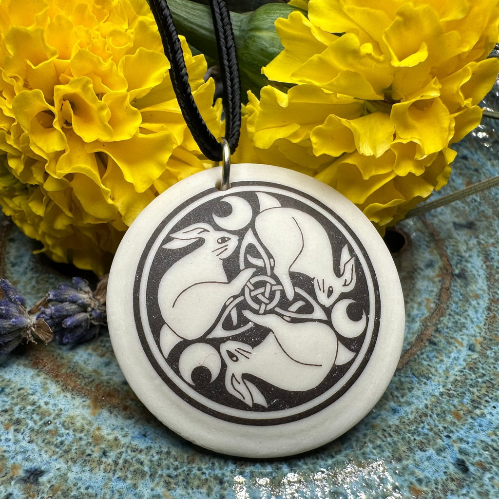 Artisan Celtic Leaping Hares Necklace - Handmade in the U.S.A. Pendant La Vie Bien Artisan Celtic Leaping Hares Necklace - Handmade in the U.S.A.