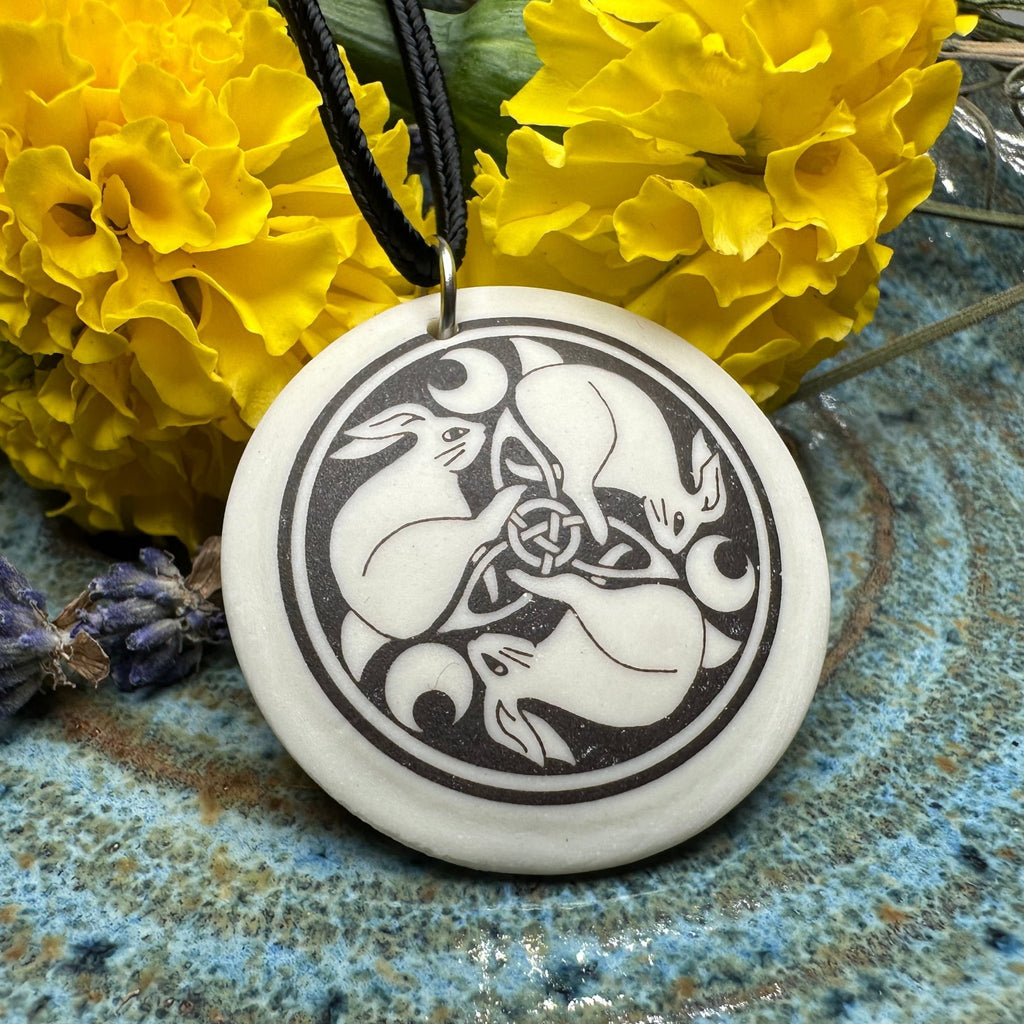 Artisan Celtic Leaping Hares Necklace - Handmade in the U.S.A. Pendant La Vie Bien Artisan Celtic Leaping Hares Necklace - Handmade in the U.S.A.