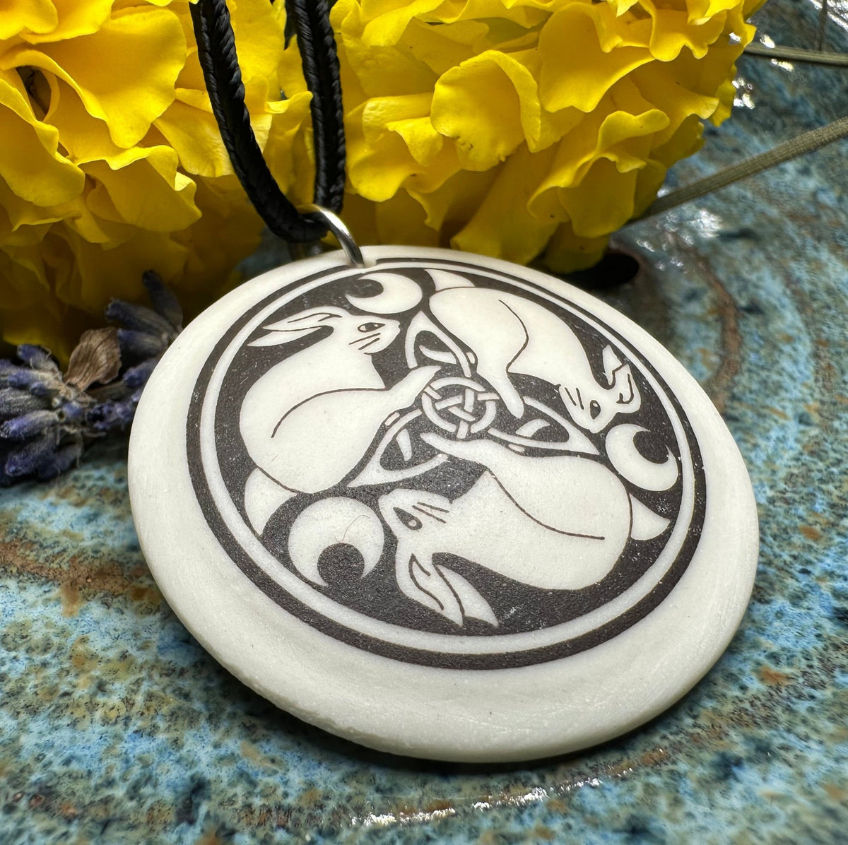 Artisan Celtic Leaping Hares Necklace - Handmade in the U.S.A. Pendant La Vie Bien Artisan Celtic Leaping Hares Necklace - Handmade in the U.S.A.