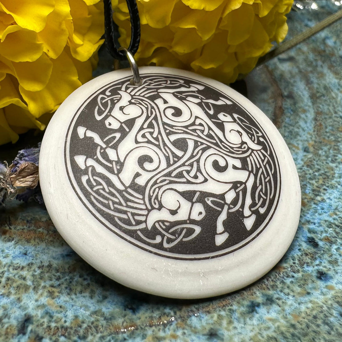 Artisan Celtic Triple Horse Necklace - Handmade in the U.S.A. Pendant La Vie Bien Artisan Celtic Triple Horse Necklace - Handmade in the U.S.A.