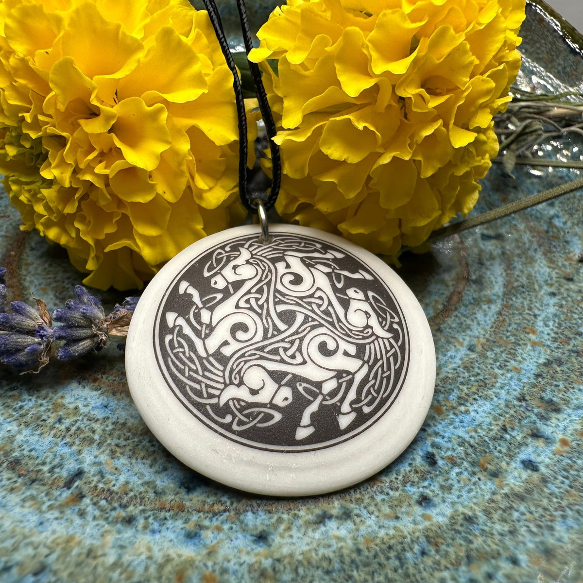 Artisan Celtic Triple Horse Necklace - Handmade in the U.S.A. Pendant La Vie Bien Artisan Celtic Triple Horse Necklace - Handmade in the U.S.A.