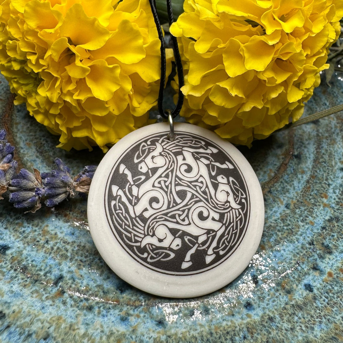 Artisan Celtic Triple Horse Necklace - Handmade in the U.S.A. Pendant La Vie Bien Artisan Celtic Triple Horse Necklace - Handmade in the U.S.A.