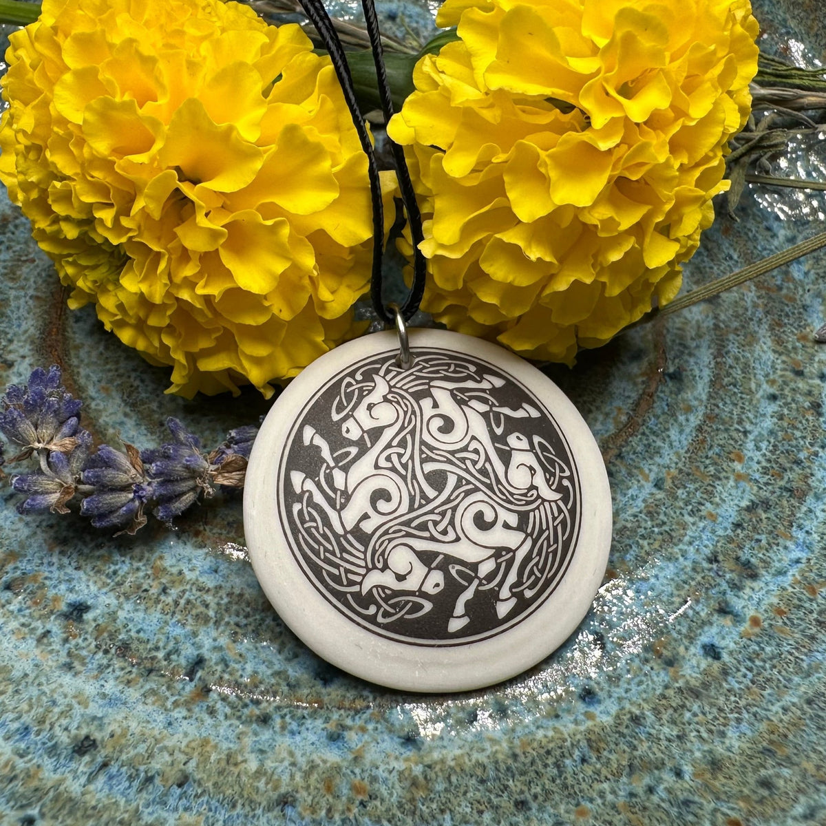 Artisan Celtic Triple Horse Necklace - Handmade in the U.S.A. Pendant La Vie Bien Artisan Celtic Triple Horse Necklace - Handmade in the U.S.A.