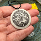 Artisan Celtic Triple Horse Necklace - Handmade in the U.S.A. Pendant La Vie Bien Artisan Celtic Triple Horse Necklace - Handmade in the U.S.A.
