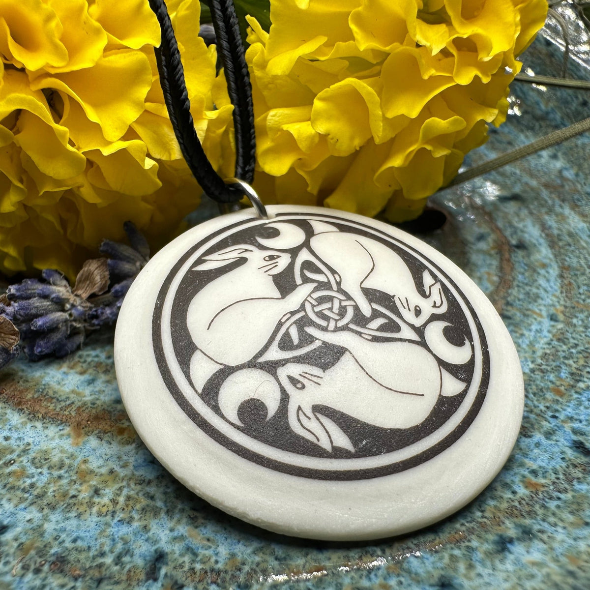 Artisan Celtic Triple Rabbit Necklace - Handmade in the U.S.A. Pendant La Vie Bien Artisan Celtic Triple Rabbit Necklace - Handmade in the U.S.A.