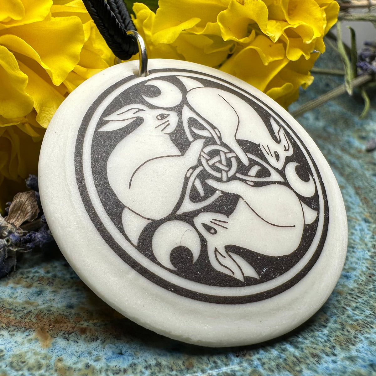 Artisan Celtic Triple Rabbit Necklace - Handmade in the U.S.A. Pendant La Vie Bien Artisan Celtic Triple Rabbit Necklace - Handmade in the U.S.A.