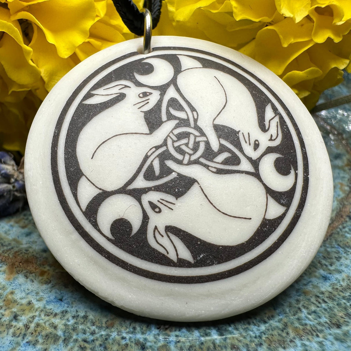 Artisan Celtic Triple Rabbit Necklace - Handmade in the U.S.A. Pendant La Vie Bien Artisan Celtic Triple Rabbit Necklace - Handmade in the U.S.A.
