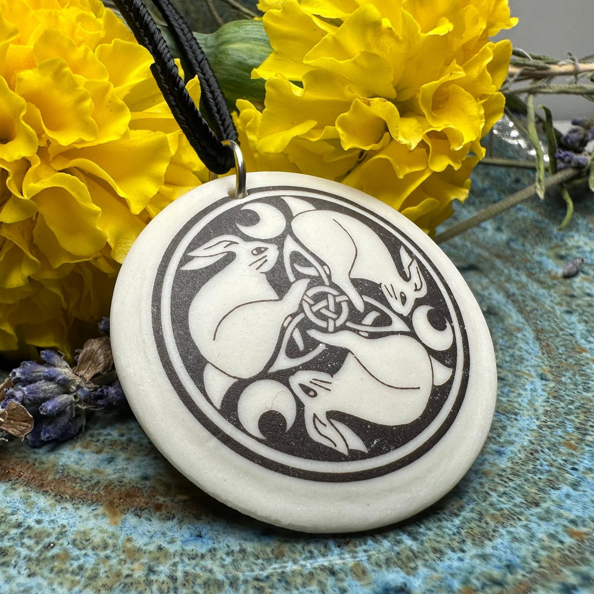 Artisan Celtic Triple Rabbit Necklace - Handmade in the U.S.A. Pendant La Vie Bien Artisan Celtic Triple Rabbit Necklace - Handmade in the U.S.A.