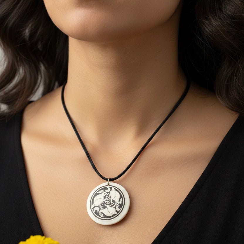 Artisan Celtic Triple Rabbit Necklace - Handmade in the U.S.A. Pendant La Vie Bien Artisan Celtic Triple Rabbit Necklace - Handmade in the U.S.A.