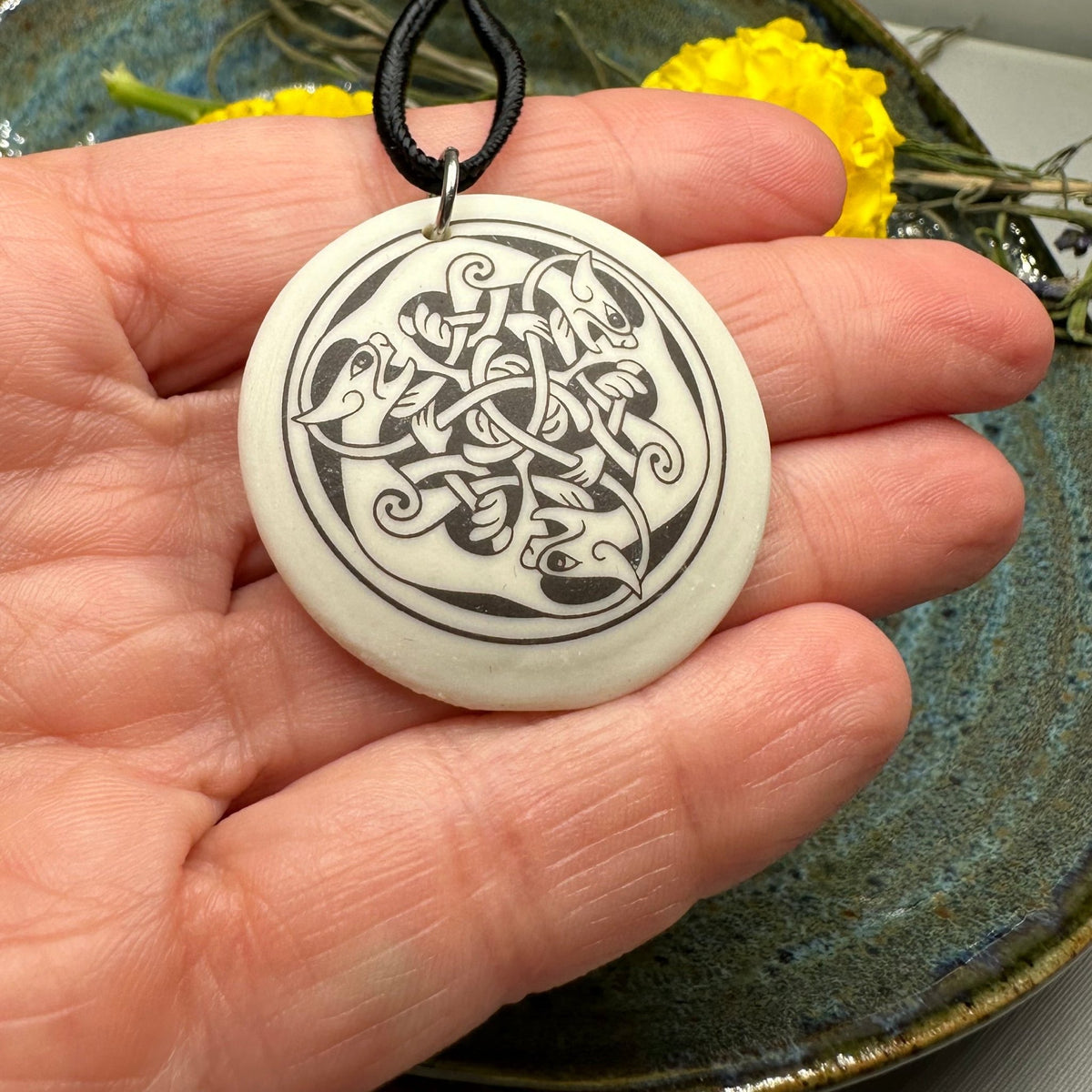Artisan Celtic Triple Spiral Cat Necklace - Handmade in the U.S.A. Pendant La Vie Bien Artisan Celtic Triple Spiral Cat Necklace - Handmade in the U.S.A.