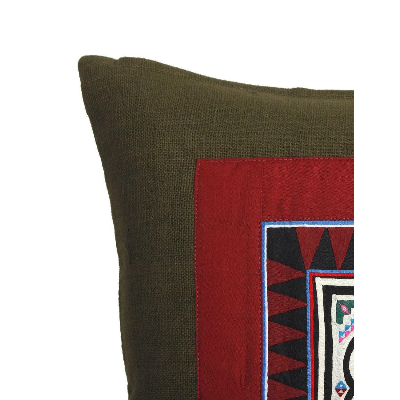 Artisan Crafted Karen Vintage Fabric Embroidered Cushion - Thailand Decor La Vie Bien Artisan Crafted Karen Vintage Fabric Embroidered Cushion - Thailand
