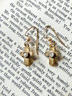 Artisan Cross Earrings, handmade in gold or silver Earrings La Vie Bien Artisan Cross Earrings, handmade in gold or silver