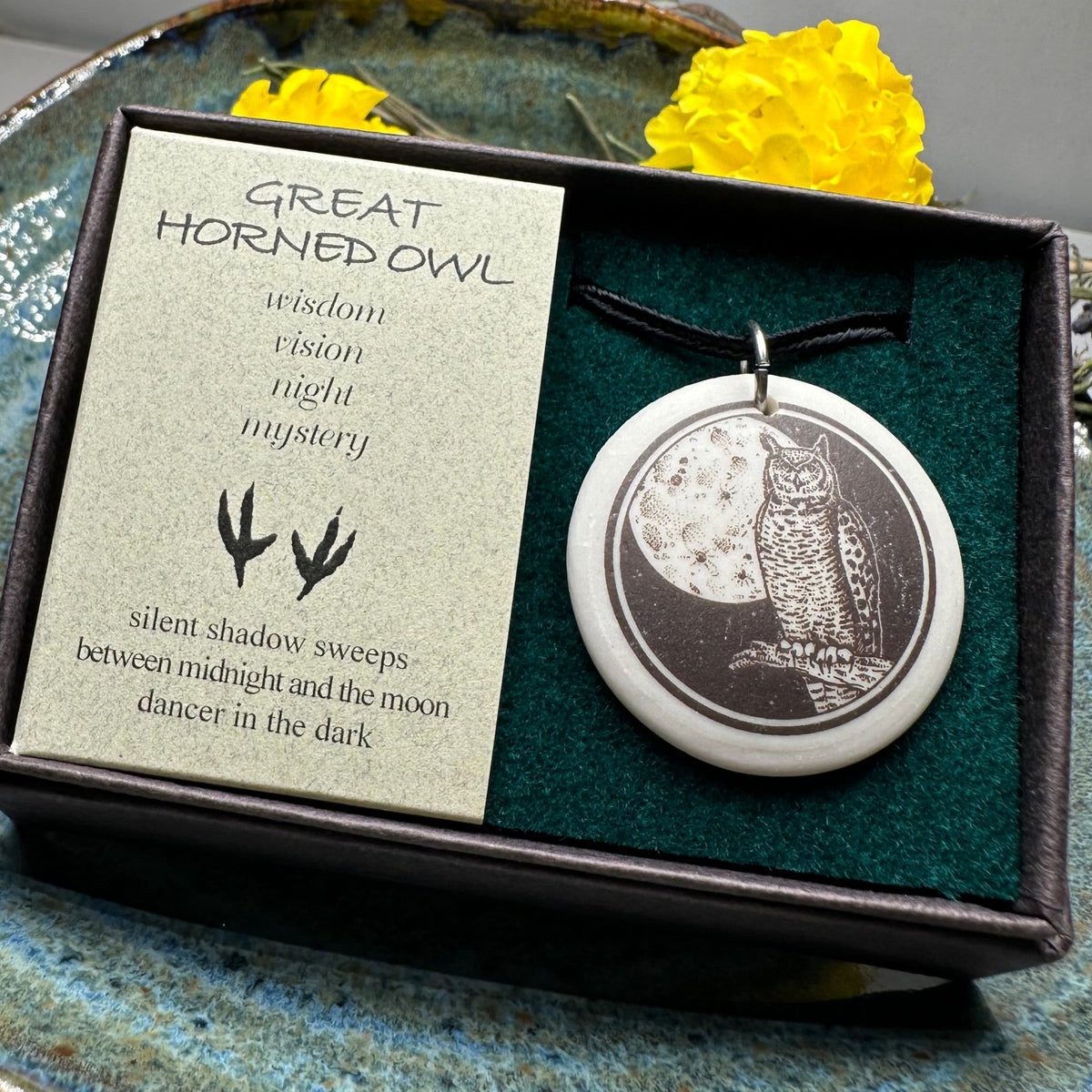Artisan Great Horned Owl Necklace - Handmade in the U.S.A. Pendant La Vie Bien Artisan Great Horned Owl Necklace - Handmade in the U.S.A.