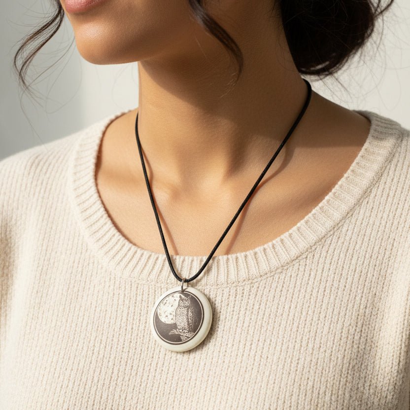 Artisan Great Horned Owl Necklace - Handmade in the U.S.A. Pendant La Vie Bien Artisan Great Horned Owl Necklace - Handmade in the U.S.A.