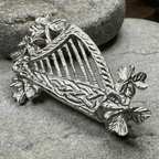 Artisan Irish Celtic Harp Brooch - Handmade in Ireland Brooch La Vie Bien Artisan Irish Celtic Harp Brooch - Handmade in Ireland
