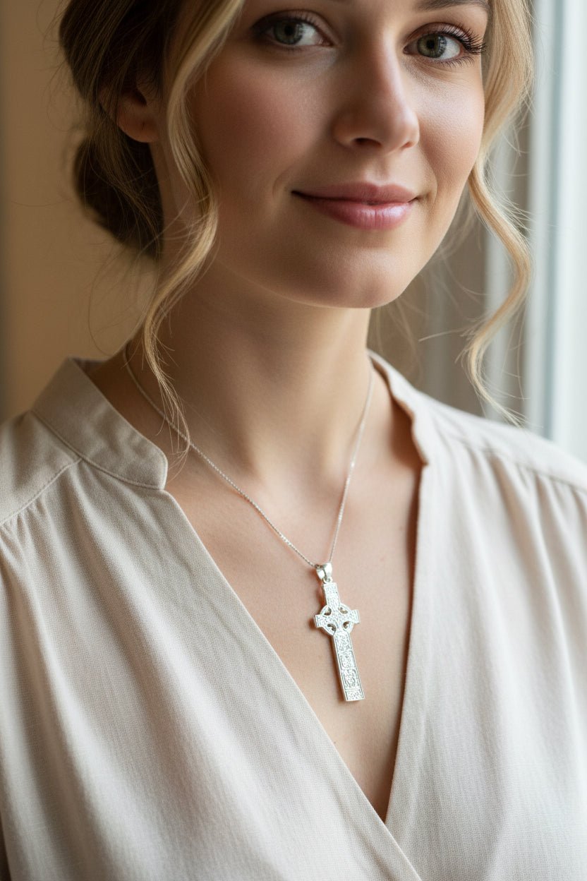 Artisan Irish Durrow Cross Necklace - Handmade in Ireland Pendant La Vie Bien Artisan Irish Durrow Cross Necklace - Handmade in Ireland
