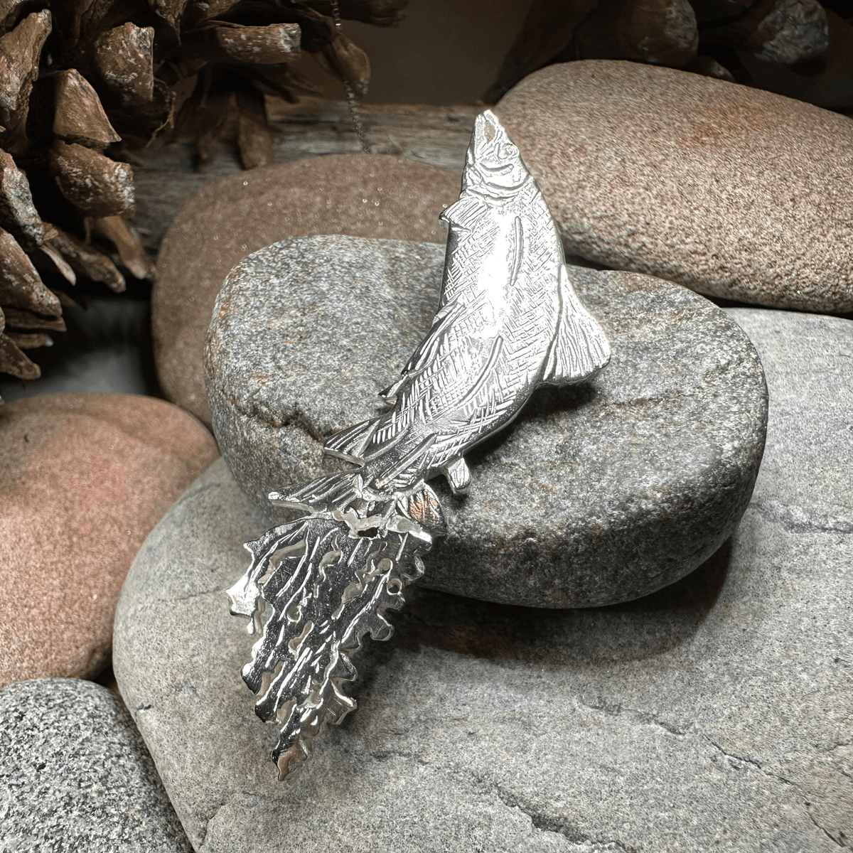 Artisan Irish Salmon of Knowledge Necklace - Made in Ireland Pendant La Vie Bien Artisan Irish Salmon of Knowledge Necklace - Made in Ireland