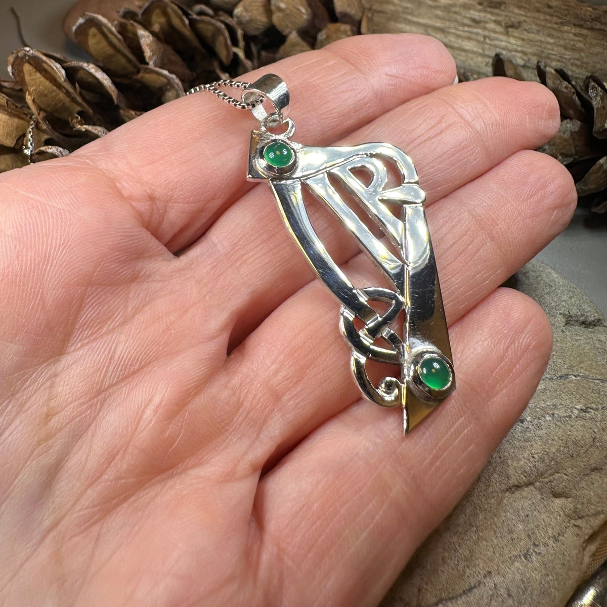 Artisan Large Irish Harp Necklace - Made in Ireland Pendant La Vie Bien Artisan Large Irish Harp Necklace - Made in Ireland