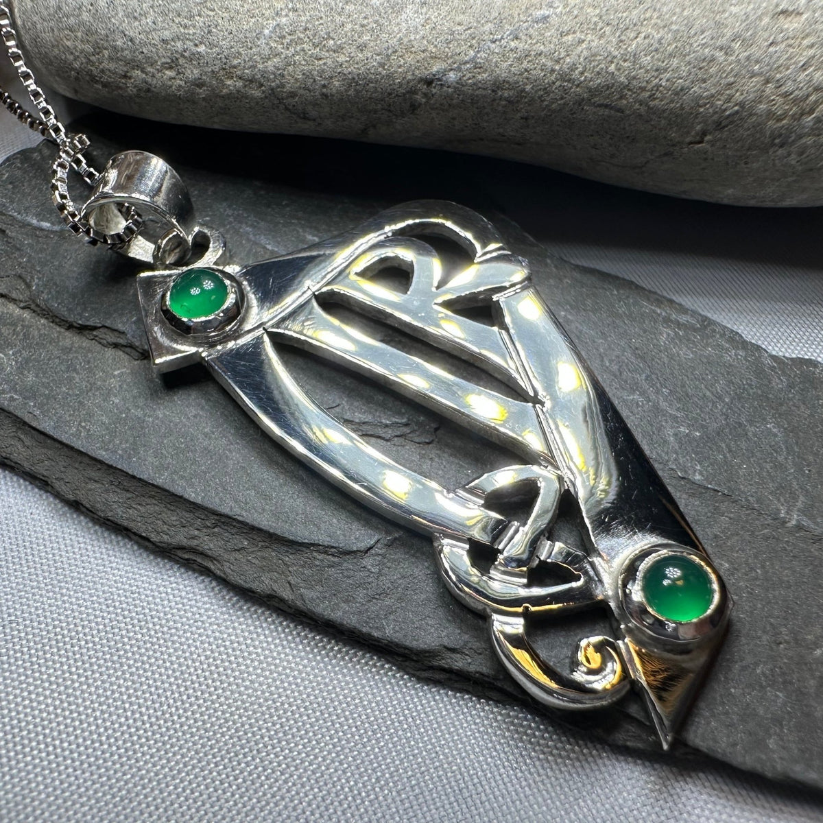 Artisan Large Irish Harp Necklace - Made in Ireland Pendant La Vie Bien Artisan Large Irish Harp Necklace - Made in Ireland