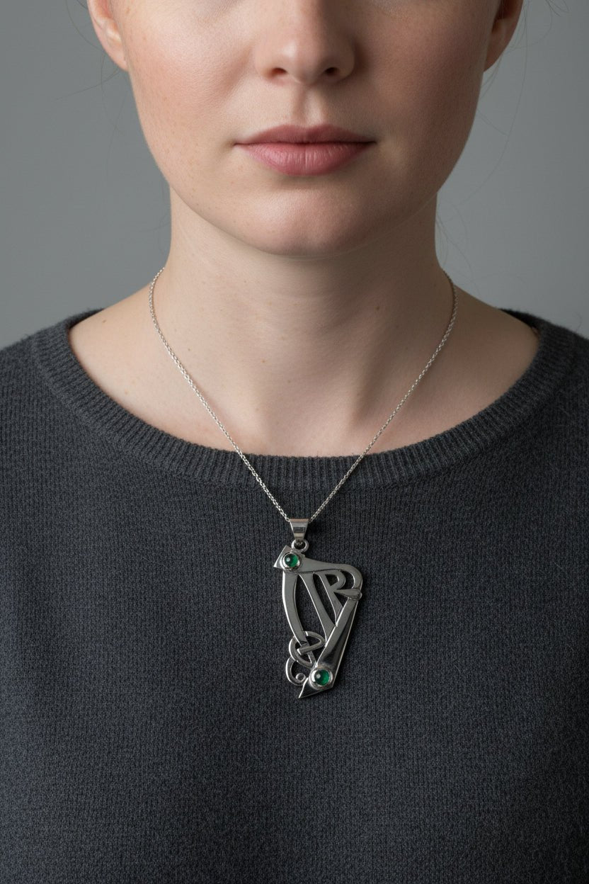 Artisan Large Irish Harp Necklace - Made in Ireland Pendant La Vie Bien Artisan Large Irish Harp Necklace - Made in Ireland