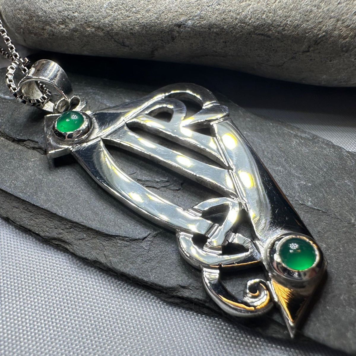 Artisan Large Irish Harp Necklace - Made in Ireland Pendant La Vie Bien Artisan Large Irish Harp Necklace - Made in Ireland