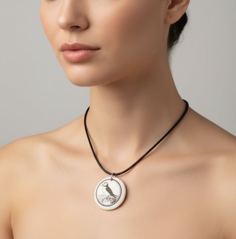 Artisan Puffin Necklace - Handmade in U.S.A. Pendant La Vie Bien Artisan Puffin Necklace - Handmade in U.S.A.