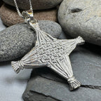 Artisan Sterling Silver Irish St. Brigid's Cross Necklace - Made in Ireland Pendant La Vie Bien Artisan Sterling Silver Irish St. Brigid's Cross Necklace - Made in Ireland