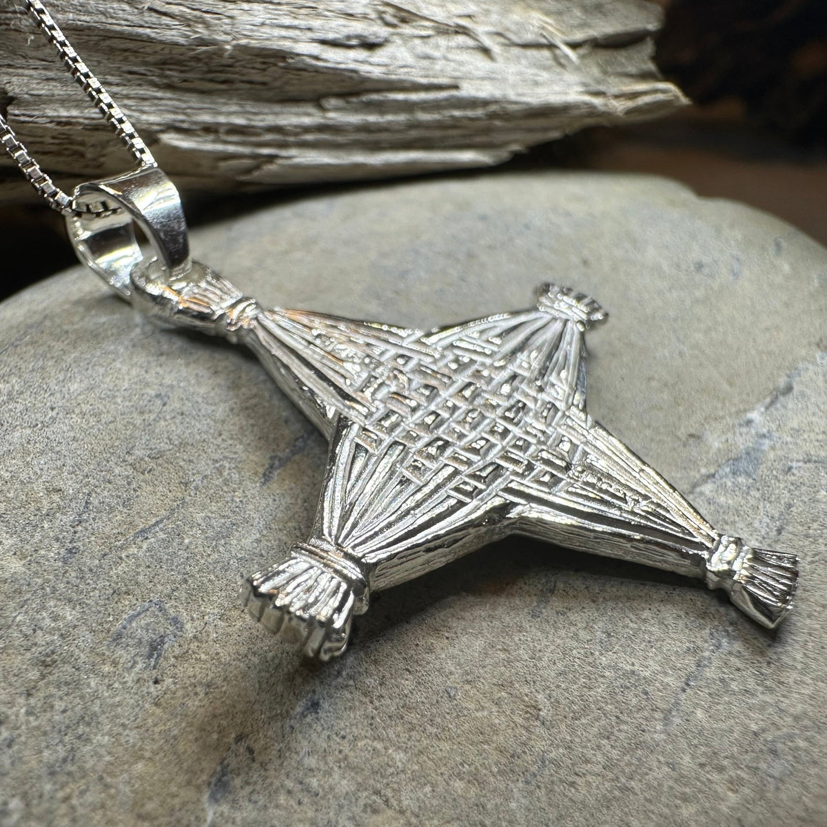 Artisan Sterling Silver Irish St. Brigid's Cross Necklace - Made in Ireland Pendant La Vie Bien Artisan Sterling Silver Irish St. Brigid's Cross Necklace - Made in Ireland