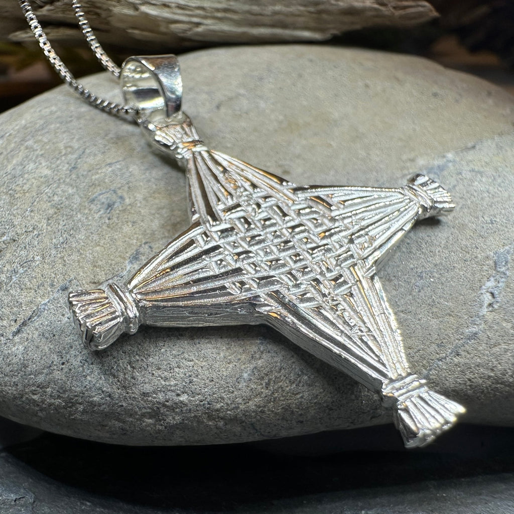 Artisan Sterling Silver Irish St. Brigid's Cross Necklace - Made in Ireland Pendant La Vie Bien Artisan Sterling Silver Irish St. Brigid's Cross Necklace - Made in Ireland