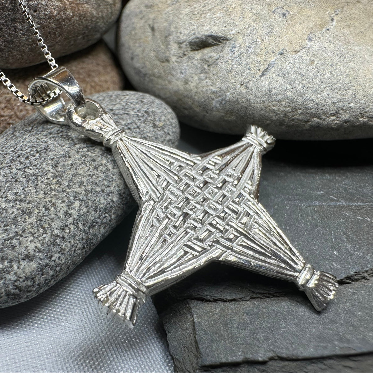 Artisan Sterling Silver Irish St. Brigid's Cross Necklace - Made in Ireland Pendant La Vie Bien Artisan Sterling Silver Irish St. Brigid's Cross Necklace - Made in Ireland