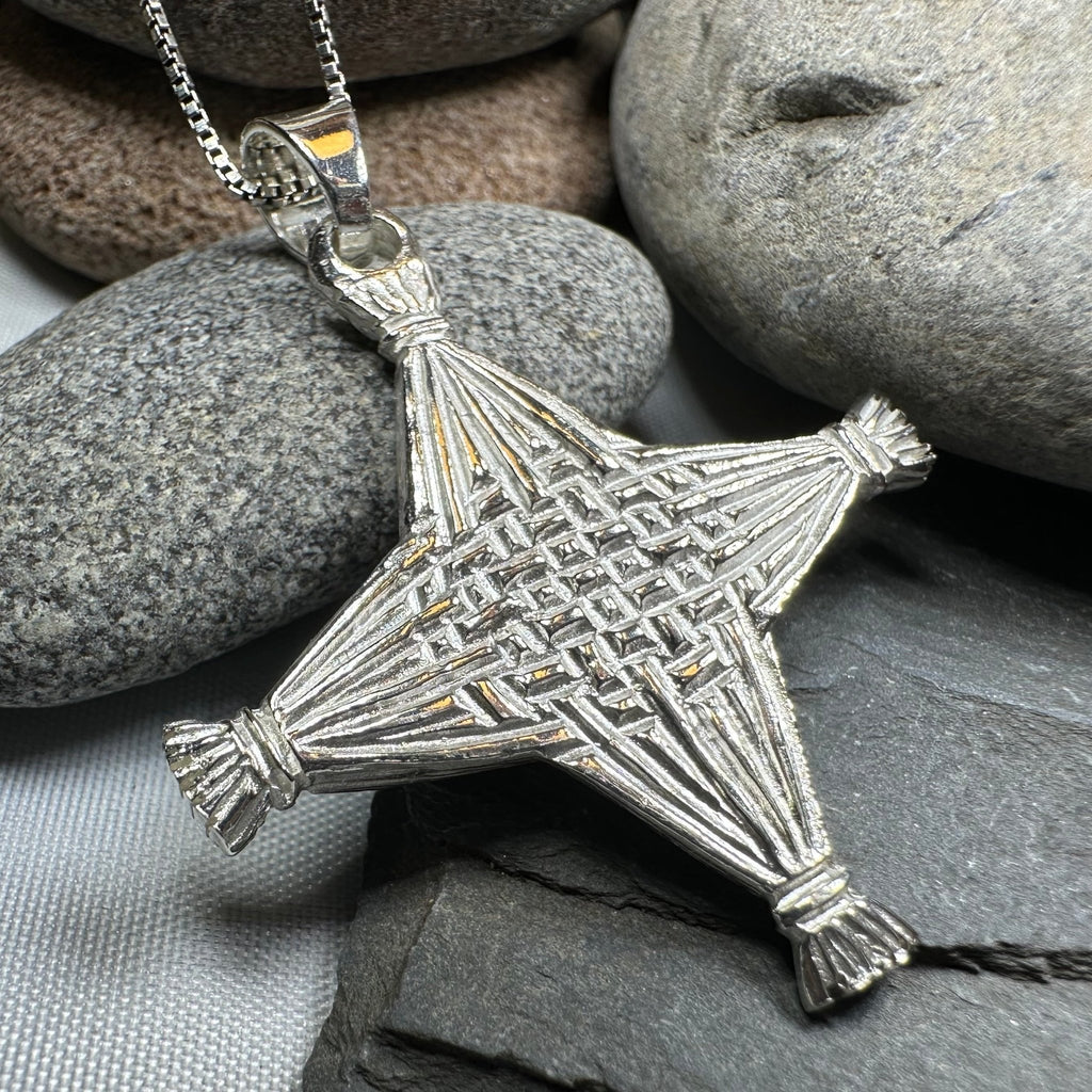 Artisan Sterling Silver Irish St. Brigid's Cross Necklace - Made in Ireland Pendant La Vie Bien Artisan Sterling Silver Irish St. Brigid's Cross Necklace - Made in Ireland