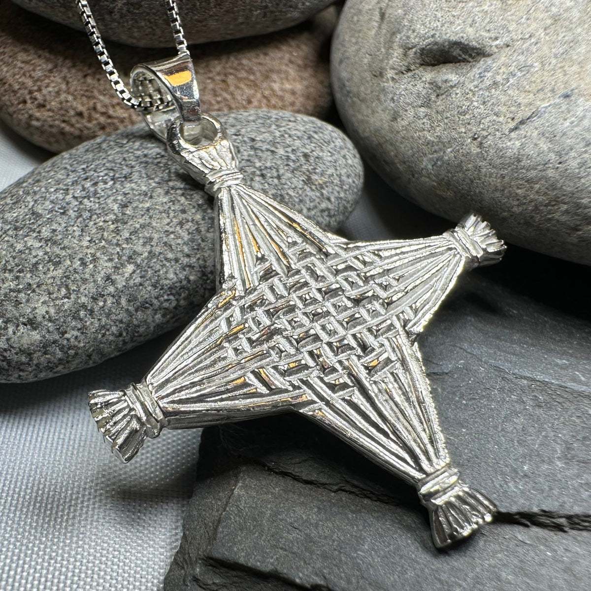 Artisan Sterling Silver Irish St. Brigid's Cross Necklace - Made in Ireland Pendant La Vie Bien Artisan Sterling Silver Irish St. Brigid's Cross Necklace - Made in Ireland
