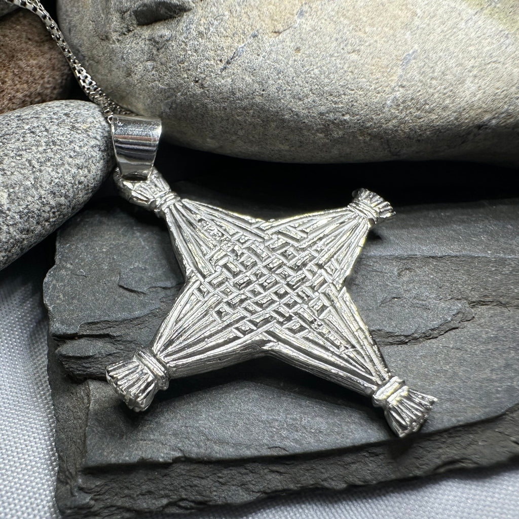 Artisan Sterling Silver Irish St. Brigid's Cross Necklace - Made in Ireland Pendant La Vie Bien Artisan Sterling Silver Irish St. Brigid's Cross Necklace - Made in Ireland