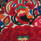Artista Applique Textile Unique Leather Shoulder Handbag Tote - Thailand Bags La Vie Bien Artista Applique Textile Unique Leather Shoulder Handbag Tote - Thailand