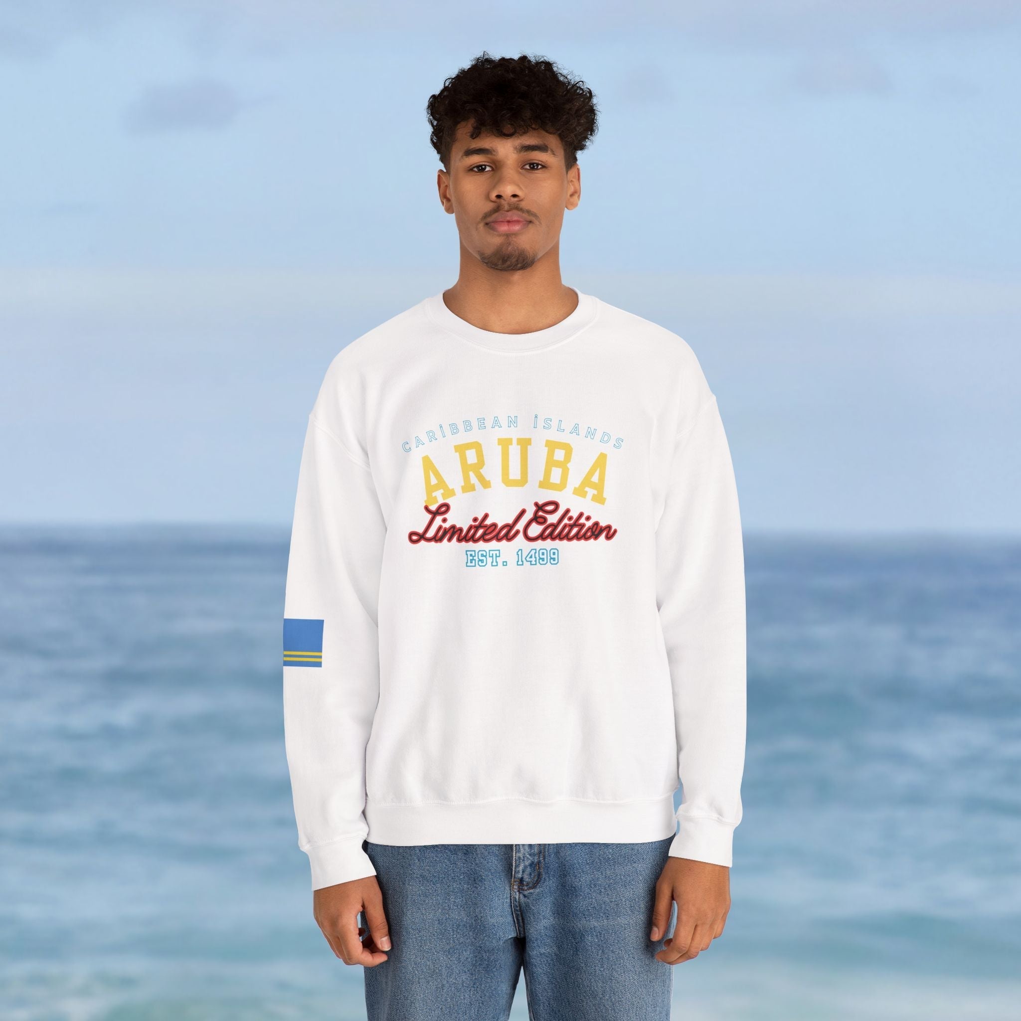 Aruba Caribbean University Sweatshirt Gildan 18000 Unisex Heavy Blend Crewneck Sweatshirt La Vie Bien Aruba Caribbean University Sweatshirt