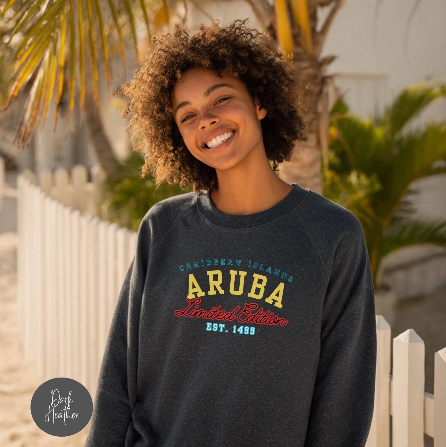 Aruba Caribbean University Sweatshirt Gildan 18000 Unisex Heavy Blend Crewneck Sweatshirt La Vie Bien Aruba Caribbean University Sweatshirt